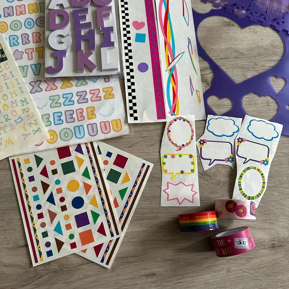 Stickers Stencils Stamp Washi for Formatting Scrapbook Crafts Collection